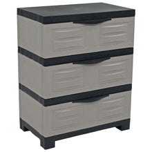 Load image into Gallery viewer, 30" Heavy Duty Plastic Three Drawer Utility Cabinet - Black / Gray
