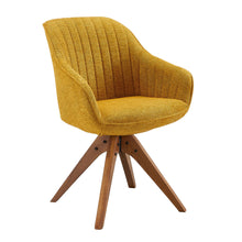 Load image into Gallery viewer, Fabric And Natural Swivel Arm Chair 23" - Yellow
