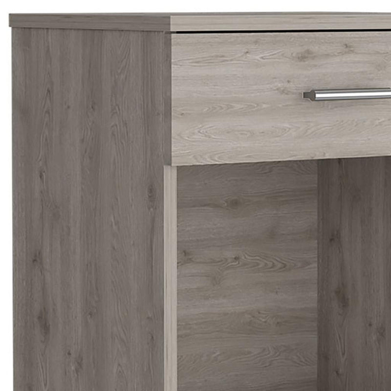 22" One Drawer Faux Wood Nightstand - Gray