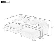 Load image into Gallery viewer, Sectional Sofa Upholstered Sofa With Two Removable Ottoman, Two USB Ports, Two Cup Holders And Large Storage Box For Living Room
