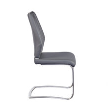 Load image into Gallery viewer, Upholstered Leather Dining Side Chairs (Set of 2) - Gray / Silver
