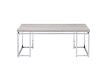 Load image into Gallery viewer, 47" Oak And Wood And Metal Frame Coffee Table - Silver
