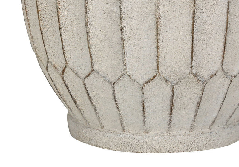 24" Geometric Table Lamp With Drum Shade - Cream