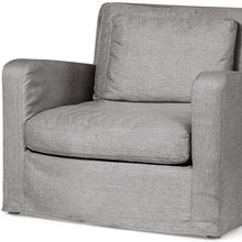 Load image into Gallery viewer, 38" Linen Arm Chair - Gray And Wood Brown
