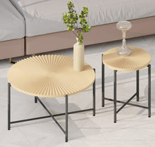 Load image into Gallery viewer, Radial - Pattern Coffee And End Table Set Waterproof Cover, Distressed Cylindrical Design (Set of 2)
