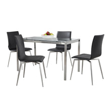 Load image into Gallery viewer, Fuji Mason - Upholstered Swivel Contemporary Dining Set Dining Set, Glass, 5 Piece
