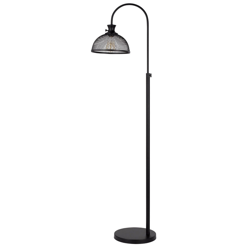 Adjustable Traditional Shaped Floor Lamp With Bronze Dome Shade - Black
