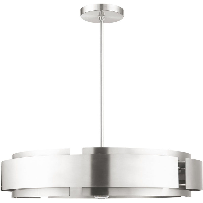 16'' Seven Light Dimmable Chandelier With Shades - Nickel