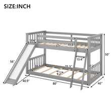 Load image into Gallery viewer, Twin over Twin Bunk Bed with Convertible Slide and Ladder, Gray
