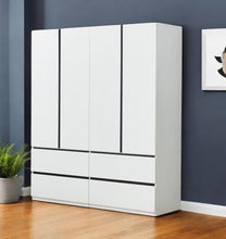 Load image into Gallery viewer, 74" Four Door Four Drawer Combo Dresser - White And Black
