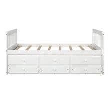 Load image into Gallery viewer, TOPMAX Captain&#39;s Bed Twin Daybed with Trundle Bed and Storage Drawers, White
