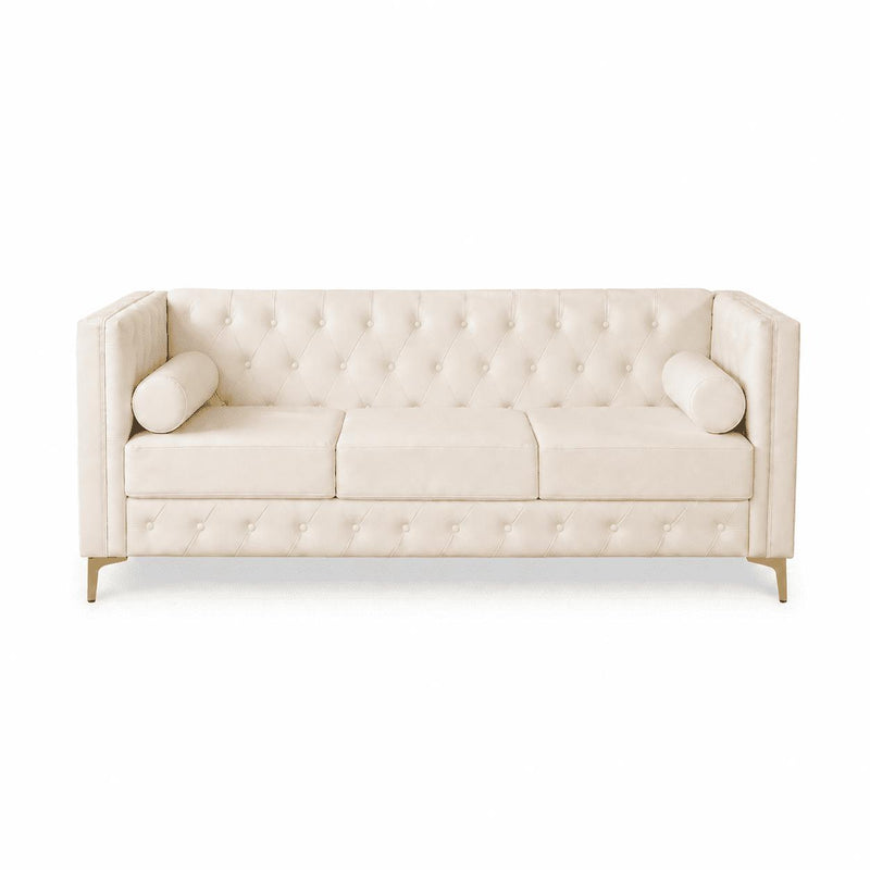 Faux Leather Sofa - White