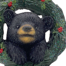 Load image into Gallery viewer, Bear Christmas Figurine - Black / Green / Red
