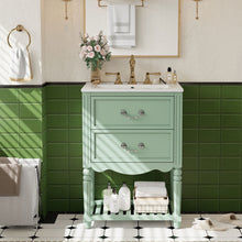 Load image into Gallery viewer, Wave Design Bathroom Vanity With Sink, 2 Drawers And Open Shelf
