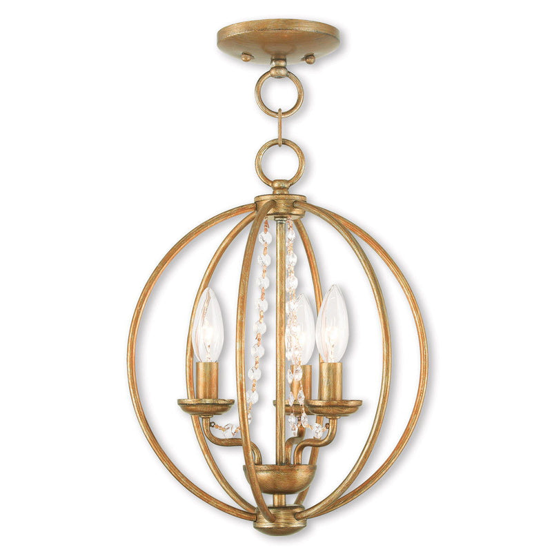 16" Three Light Dimmable Chandelier With Shades - Gold
