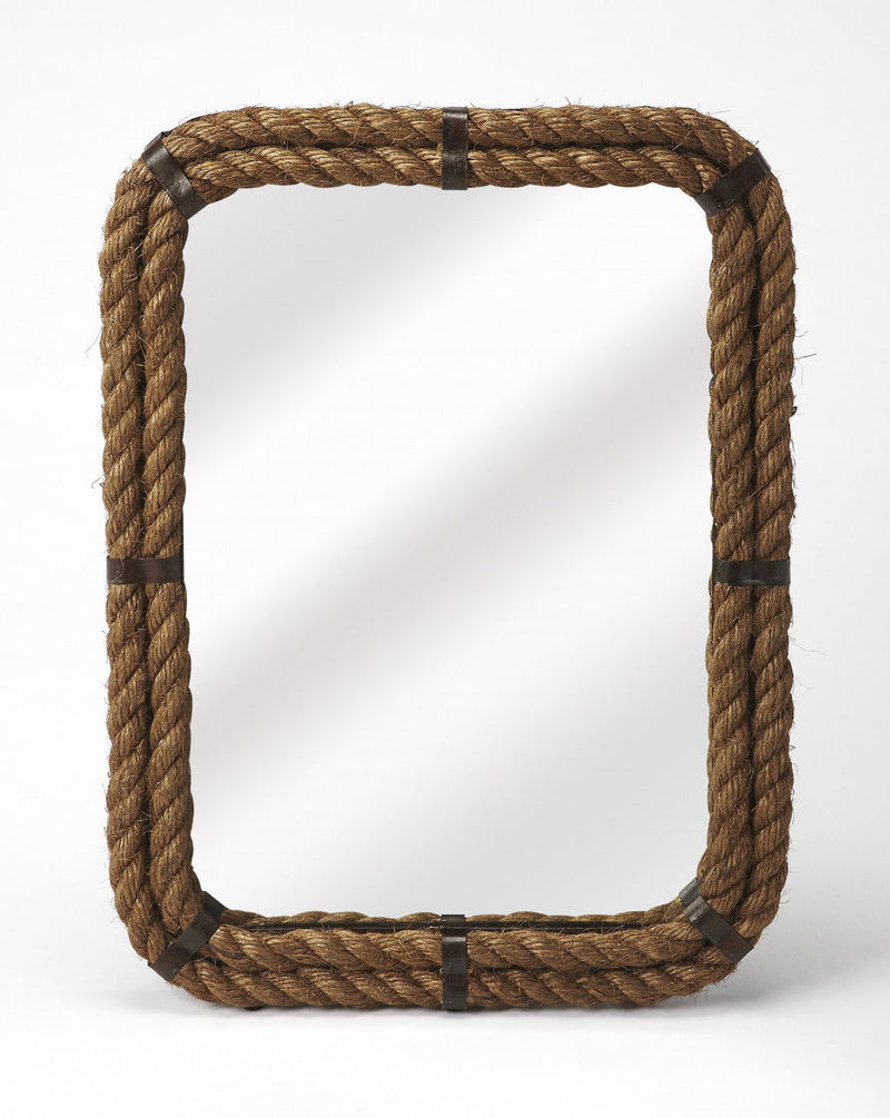 25" Framed Accent Mirror - Brown