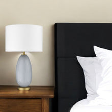 Load image into Gallery viewer, Glass Table Lamp With White Drum Shade - Light Gray
