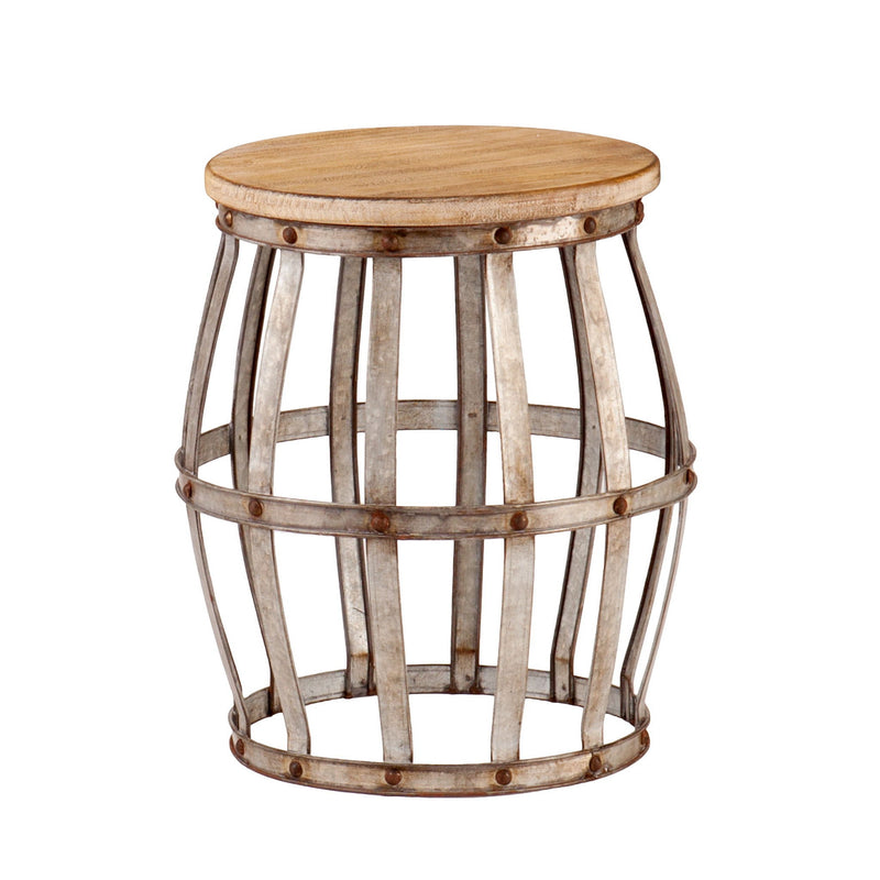 Manufactured Wood Round End Table - Silver / Natural