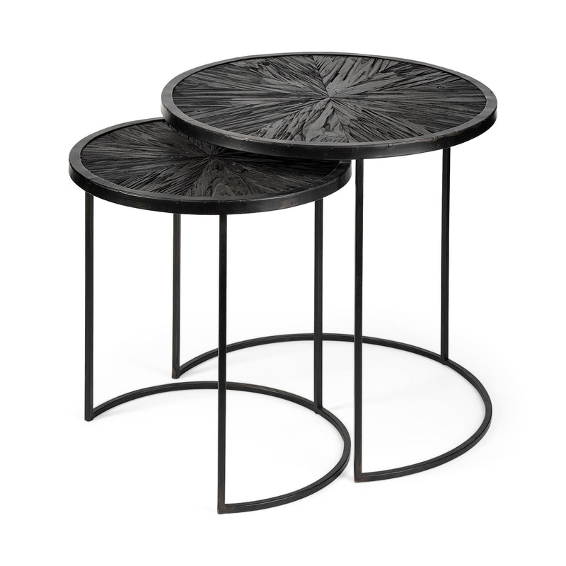 Round End Table (Set of 2) - Black
