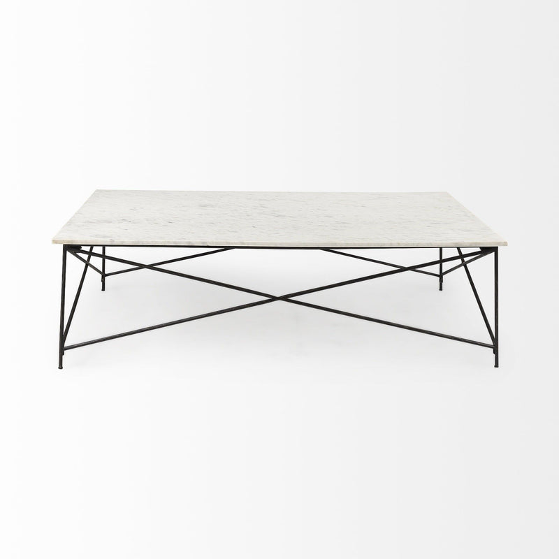 35" Metal Coffee Table - White
