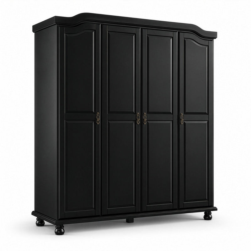 Solid Wood Four Door Combo Dresser (764844) - Black