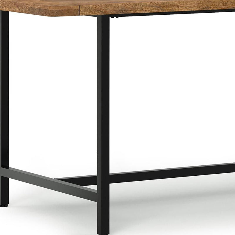 72" Solid Wood Iron Dining Table - Natural / Black
