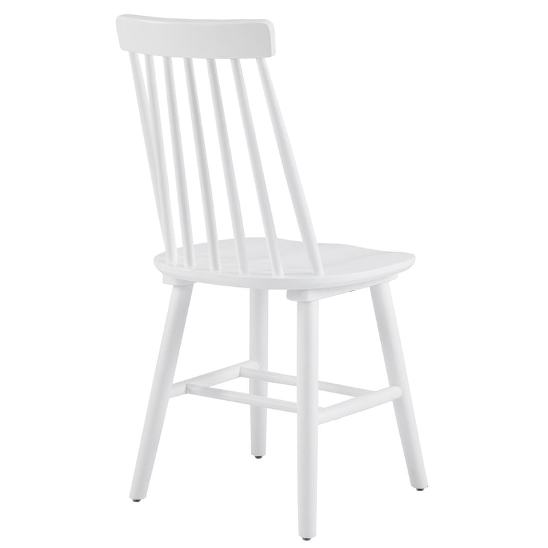 Solid Wood Windsor Back Dining Side Chairs (Set of 2) - White