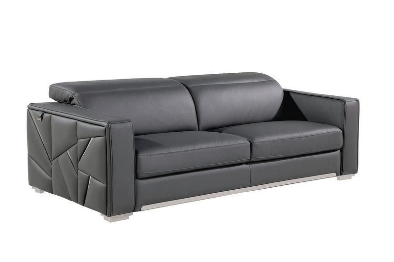 Italian Leather Sofa (720401) - Dark Gray