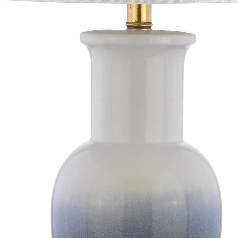 32" Novelty Table Lamp With Drum Shade - White / Gold