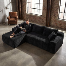 Load image into Gallery viewer, Cloud Modular Sectional Sofa Couch With L-Shape Chaise, Upholstered Couches For Living Room - Black
