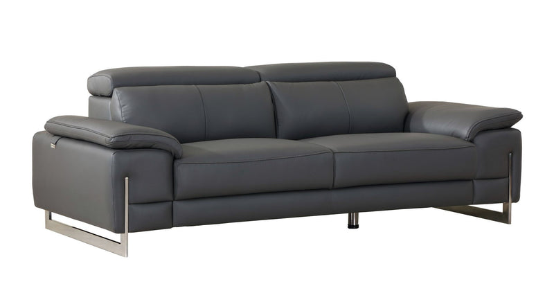 Italian Leather Sofa (720453) - Dark Gray