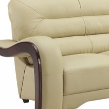 Load image into Gallery viewer, Leather Sofa With Silver Legs - Beige
