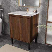 Load image into Gallery viewer, Bathroom Vanity With Ceramic Sink, Floor-Standing Design, Soft-Closing Drawers
