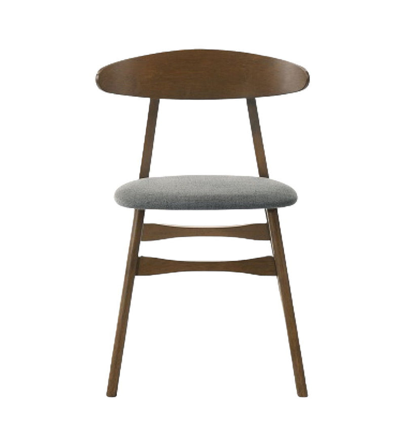 Upholstered Fabric Open Back Dining Room Side Chairs (Set of 2) - Gray