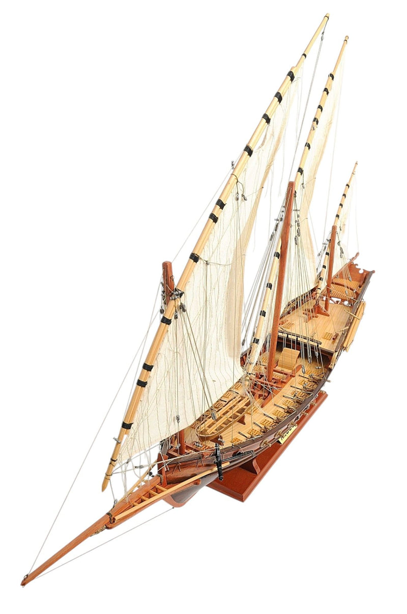Boat Hand Painted Sculpture (364268) - Brown