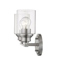Load image into Gallery viewer, Two Light Wall Light With Clear Glass Shade - Silver
