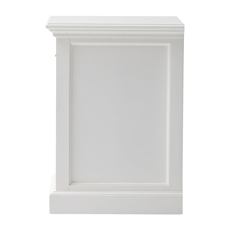 Classic Nightstand With Dividers - White
