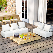 Load image into Gallery viewer, Outdoor Modular Sofa, with Aluminum Structure, Support Cushion and Back Cushion Cover-Removable, Fade-resistant, Waterproof Sofa Cover Included,Beige (The rate : Based on a single piece )
