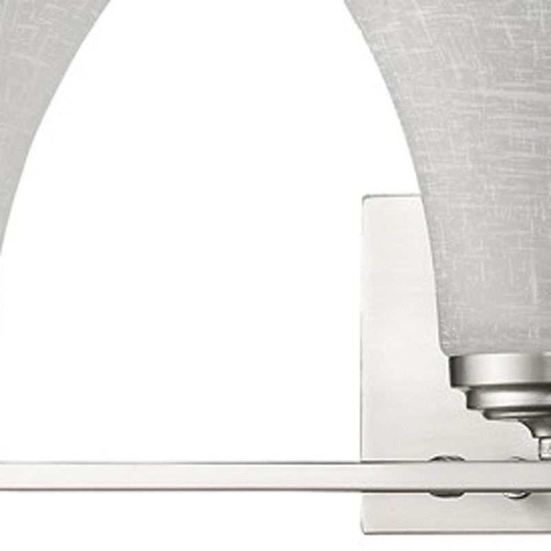 Three Light Wall Light With Tapered Glass Shade - Silver