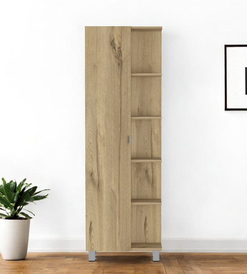 62" Wood Pantry Or Storage Closet - Oak