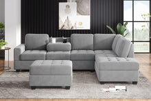 Load image into Gallery viewer, Orisfur. Modern Sectional Sofa with Reversible Chaise, L Shaped  Couch Set with Storage Ottoman and Two Cup Holders for Living Room
