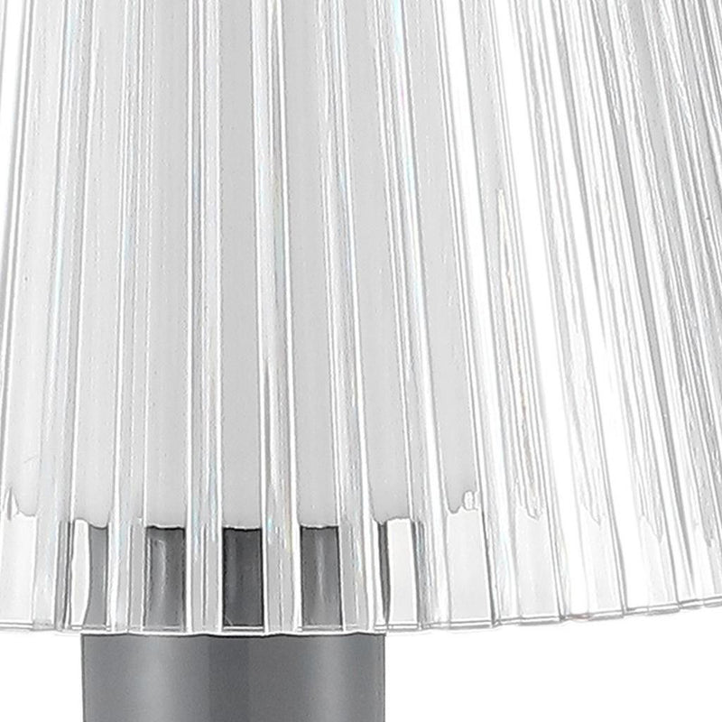 USB Table Lamp With Empire Shade - Gray