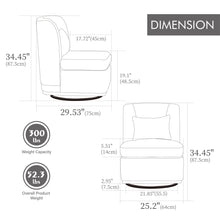 Load image into Gallery viewer, Wide Modern Cushioned Armless Metal Base 360° Swivel Chair With Pillow
