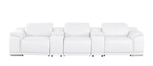 Load image into Gallery viewer, 134" Leather Reclining USB Sofa - White
