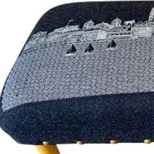 Load image into Gallery viewer, Wool 38" Ottoman - Gray / Brown
