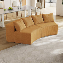 Load image into Gallery viewer, Curved Sectional Sofa With 4 Pillows, Modular Semi Circular Design
