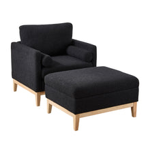Load image into Gallery viewer, Oversized 360 Degree Swivel Barrel Accent Chair And Ottoman Set With Storage
