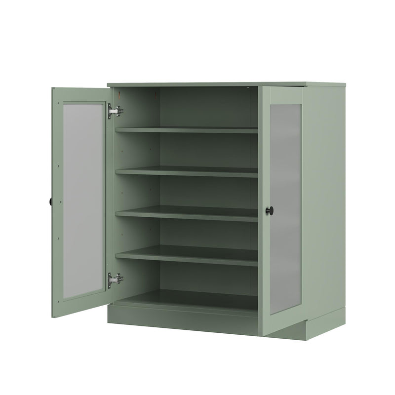Twenty Pair Solid Woodshoe Storage Cabinet (752379) - Sage