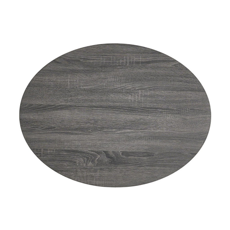 Wood Round Pedestal Coffee Table - Black