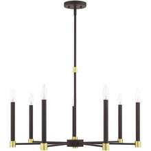 Load image into Gallery viewer, Seven Light Dimmable Chandelier With Shades - Bronze
